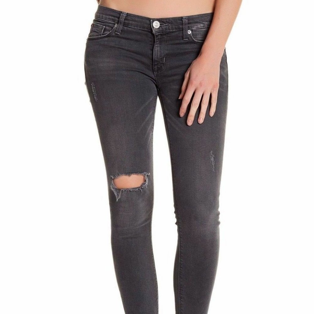 HUDSON KRISTA ANKLE SUPER SKINNY-STRETCH JEANS HORIZON GREY